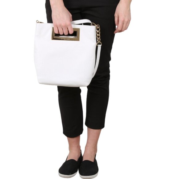 Michael Kors Berkley Medium Messenger – White Leather - Picture 2 of 14